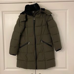 DKNY puffer coat.